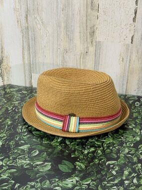 HBY Miami Straw Fedora Style  Hat — Honey Tan Size Small